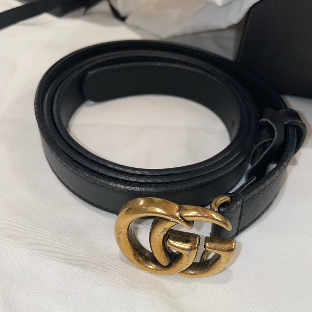 Gucci GH marmont belt black
